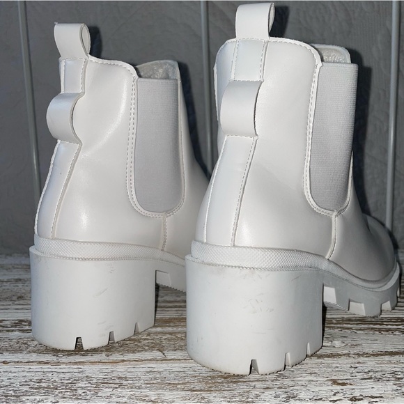 White Lug Sole Chelsea Boots - Picture 7 of 9